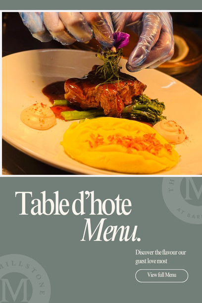 Table d'hote menu wednesday menu